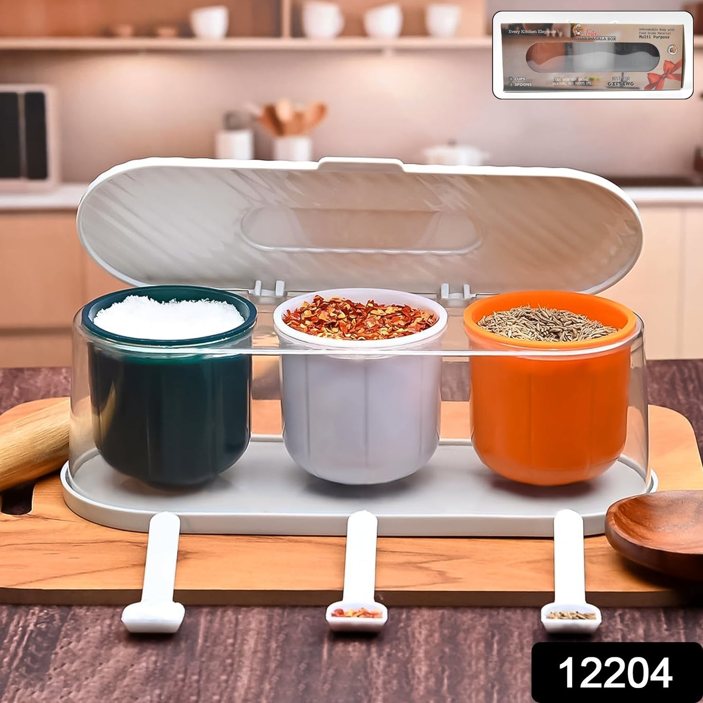 Home Kitchen 3 Grid Seasoning Spice