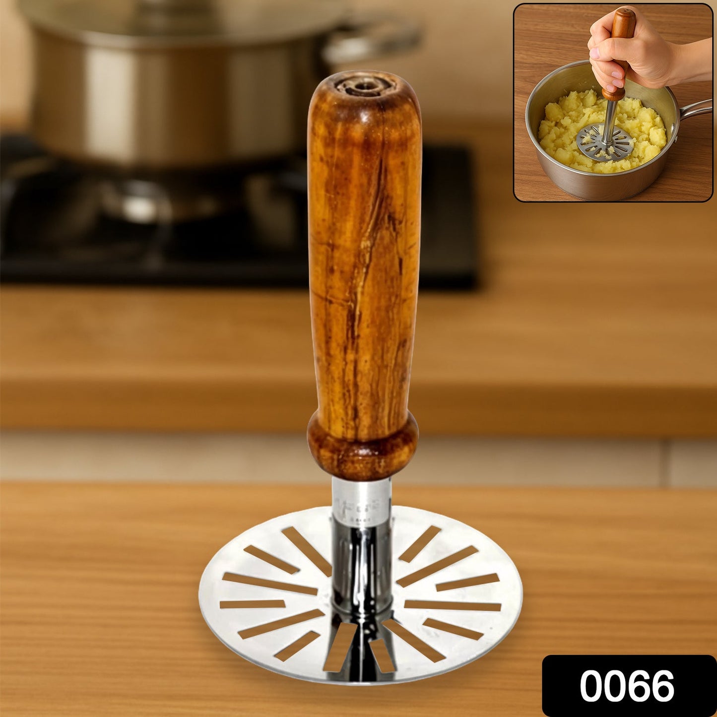 Wooden Paubhaji Masher
