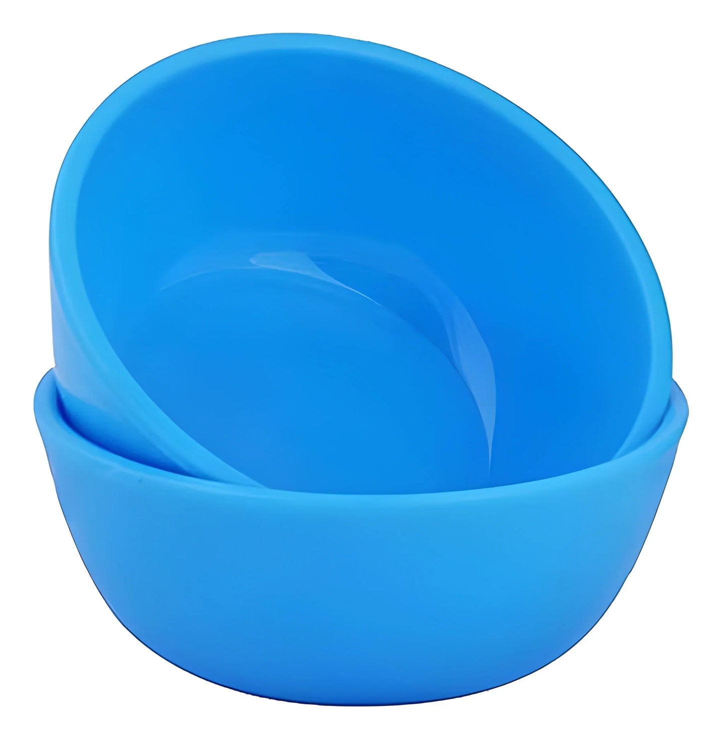 Small blue plastic bowl with thick rim