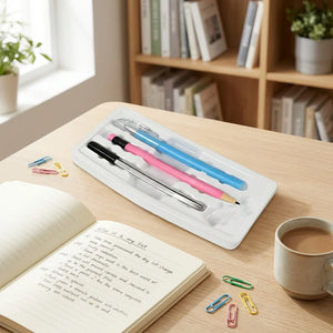 Smart mechanical pencil set with pink, blue, and black pencils in plastic tray