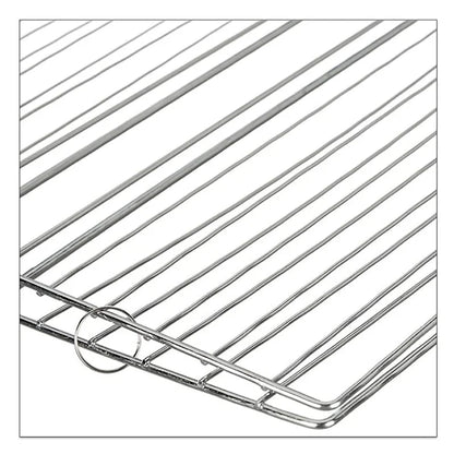 Square papad roaster grill with stainless wire rack and handle loop