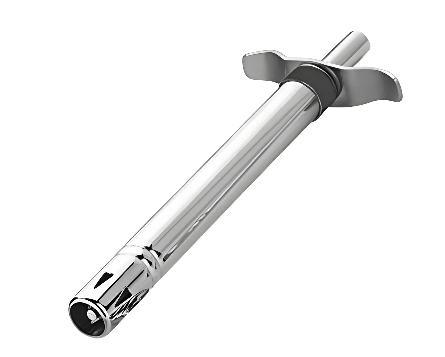 Stainless steel electronic gas lighter with metal ignition top, cylindrical body