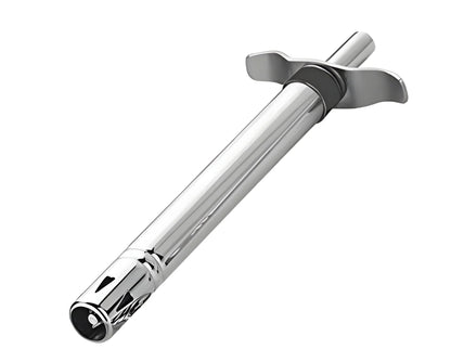 Stainless steel electronic gas lighter with metal ignition top, cylindrical body