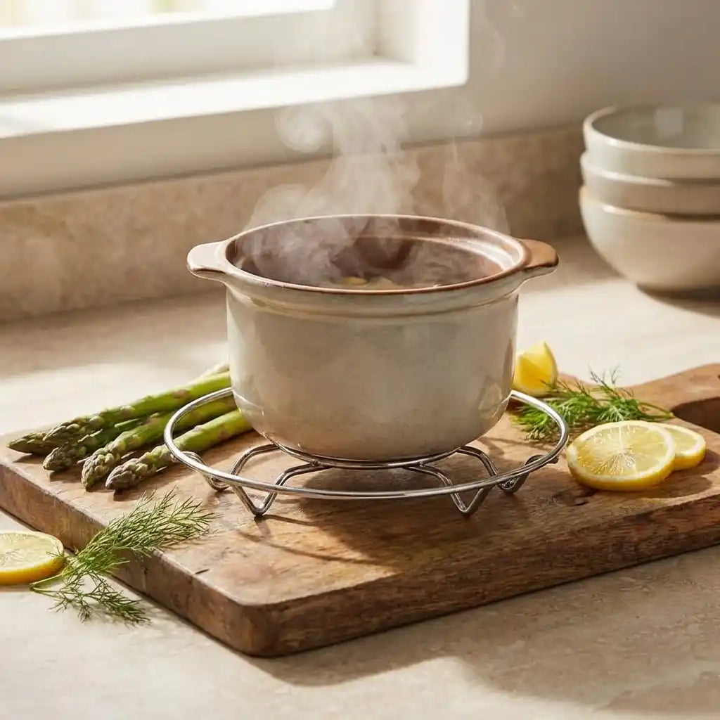 Stainless steel wire hot pot stand set of 3 with a circular trivet