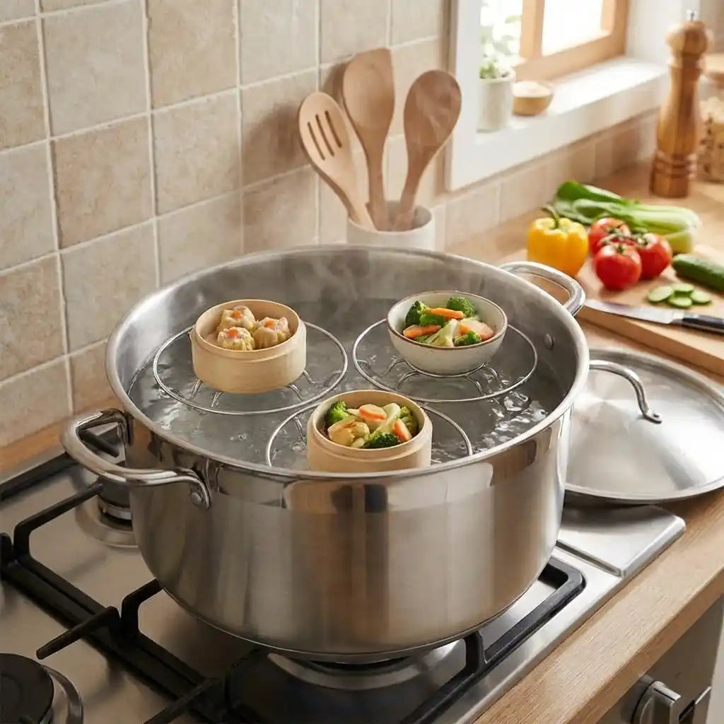 Stainless steel wire hot pot stand set of 3 with circular trivet rings