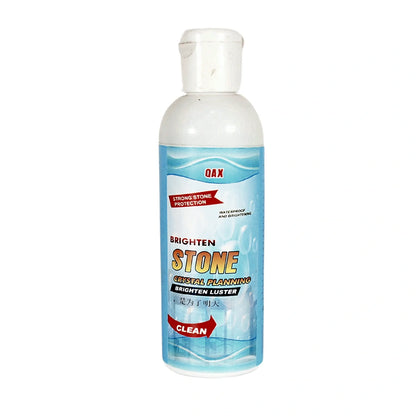 Stone stain remover bottle, 75 ml, clear liquid with blue label