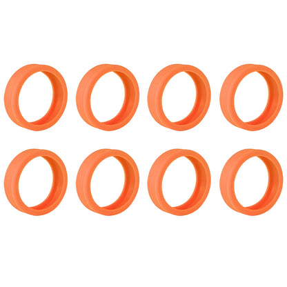 Orange travel wheel cover set, eight circular wheel covers