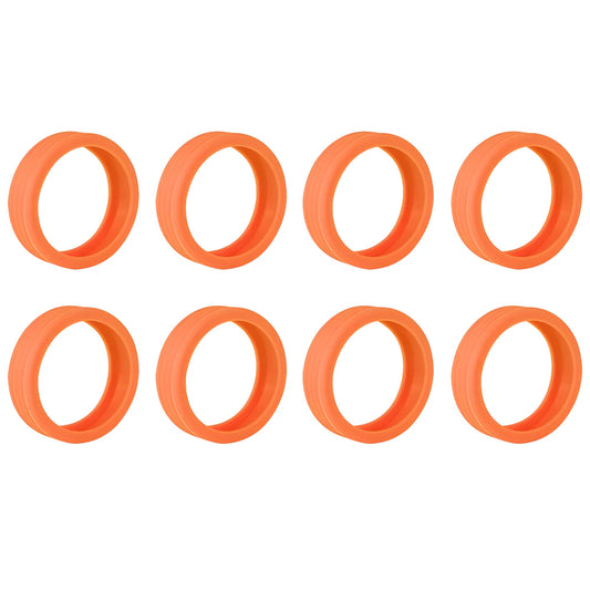 Orange travel wheel cover set, eight circular wheel covers
