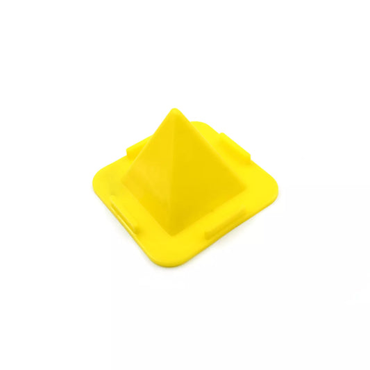 Yellow universal phone stand with angled cradle