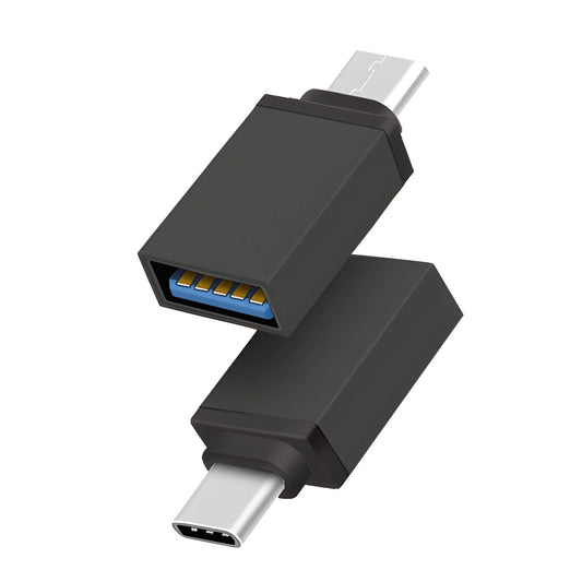 USB-C to Micro OTG adapter, black, with USB-C plug and micro USB port