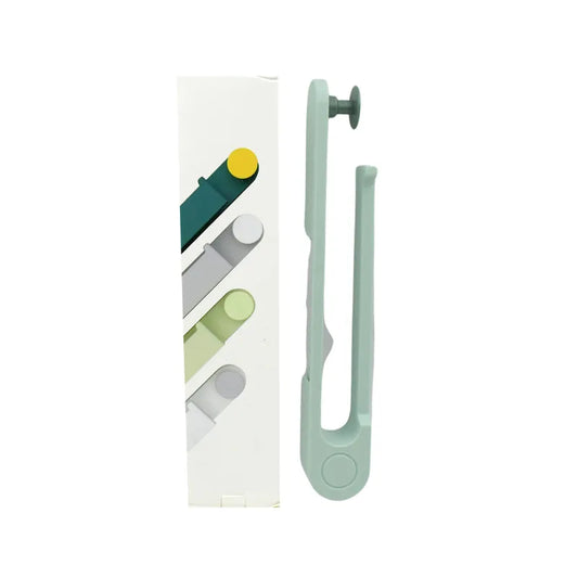 Wall mounted towel holder rack with U-shaped bar and round wall plate, light green