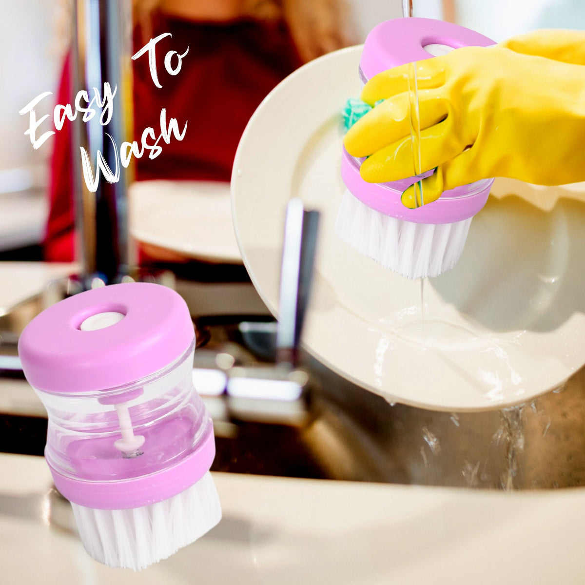 Plastic Wash Basin Brush Cleaner With Liquid