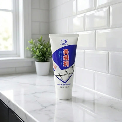 Waterproof tile gap sealant tube, cream caulk in plastic dispenser