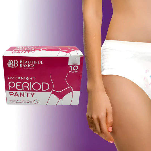 Overnight period panty 10-pack box, Beautiful Basics brand